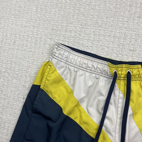 Tommy Hilfiger Swim Trunks Men L* Blue / Yellow Color Block Drawstring Read - Picture 4 of 14